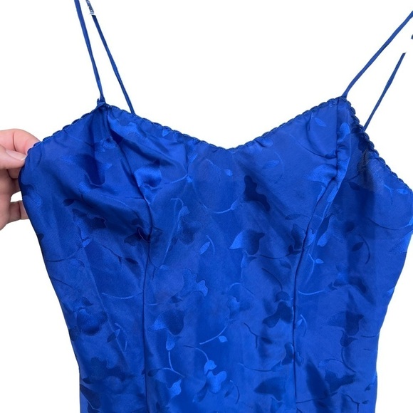 VTG Deena Satin Jacquard Camisole and Shorts Lingerie Set XS/S Jeweled Blue USA - Picture 5 of 15